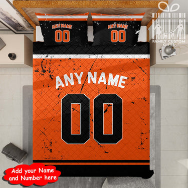 Custom Quilt Sets Philadelphia Jersey Personalized Ice hockey Premium Quilt Bedding for Men Women